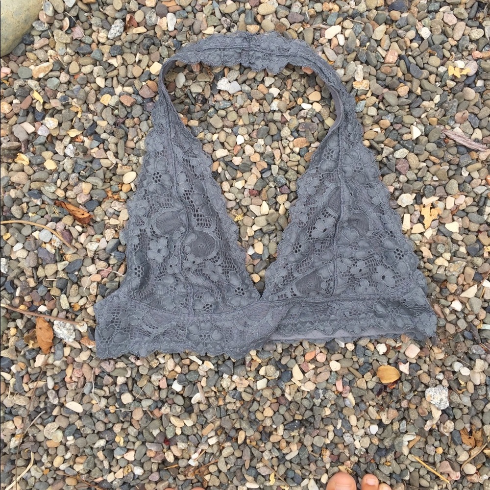 Free people grey halter bra.